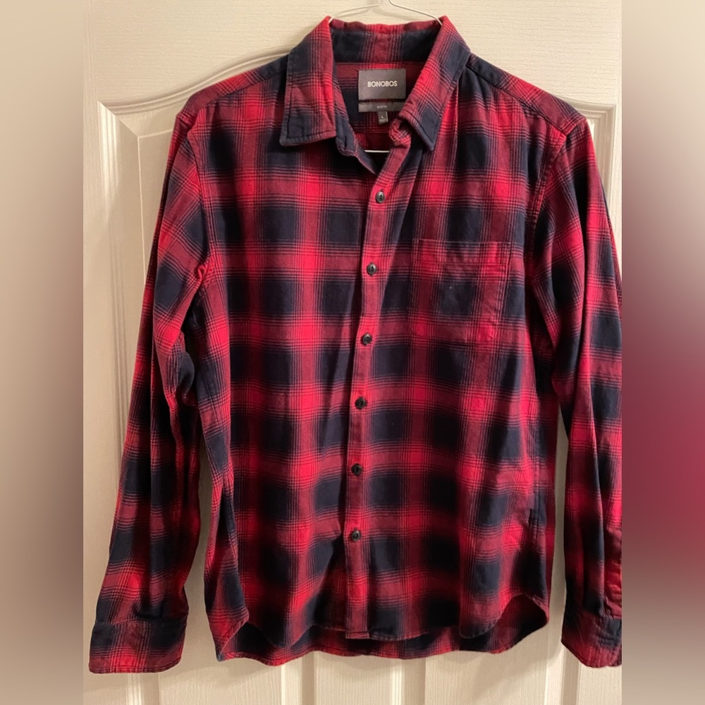 Bonobos flannel shirt size L slim fit